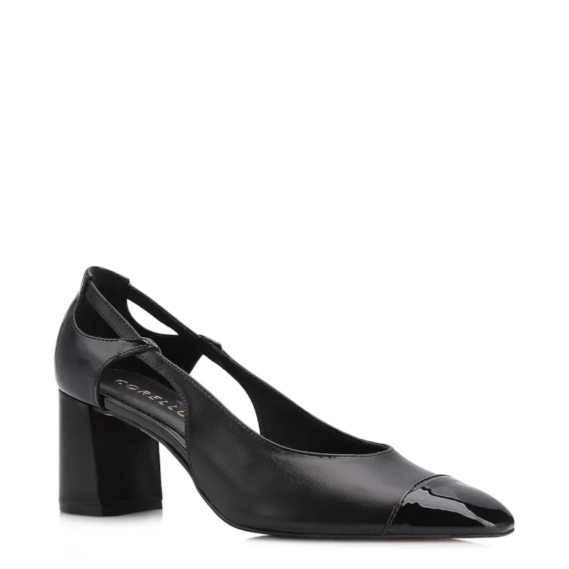 Scarpin Couro Preto/Alt Verniz Preto