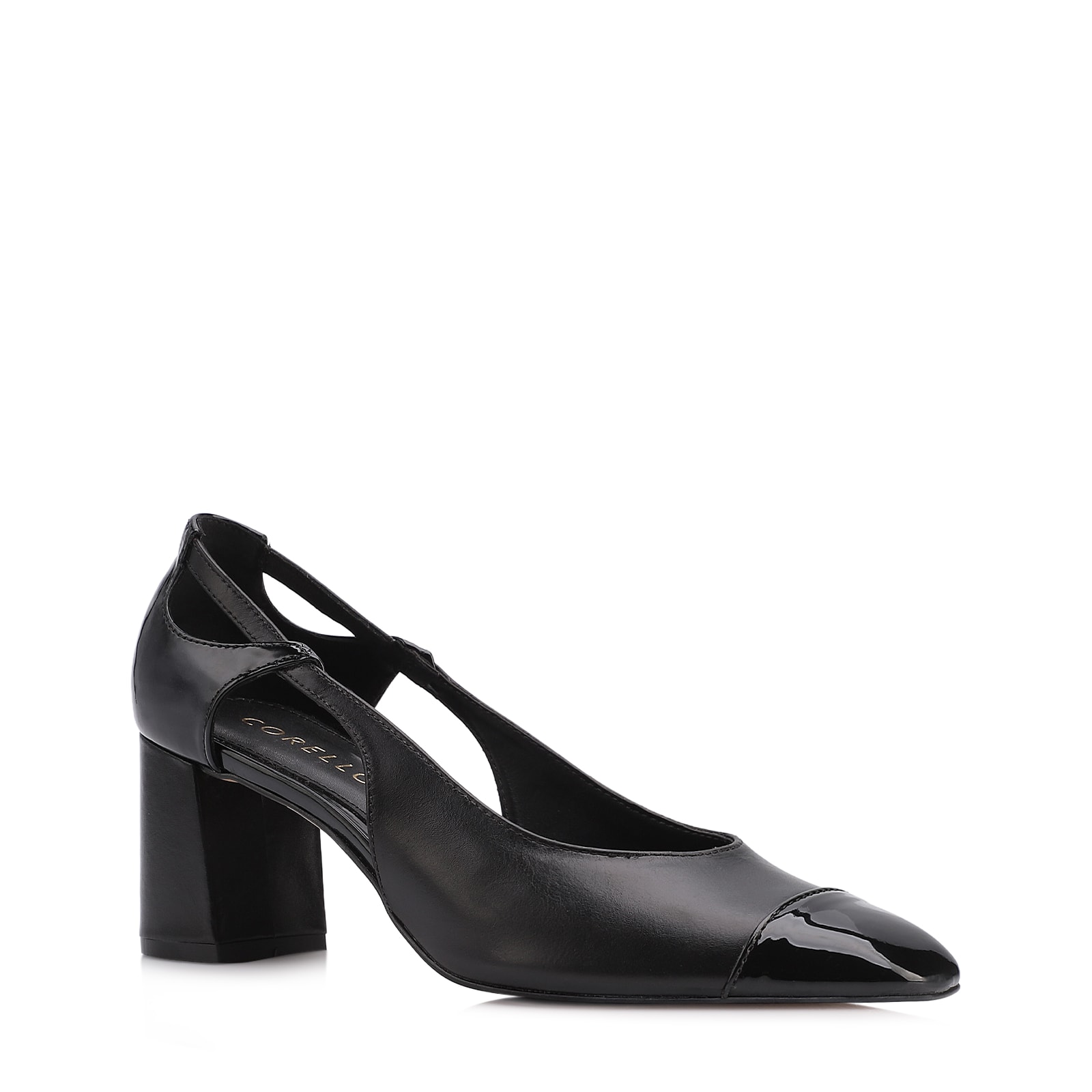 Scarpin Couro Preto/Alt Verniz Preto