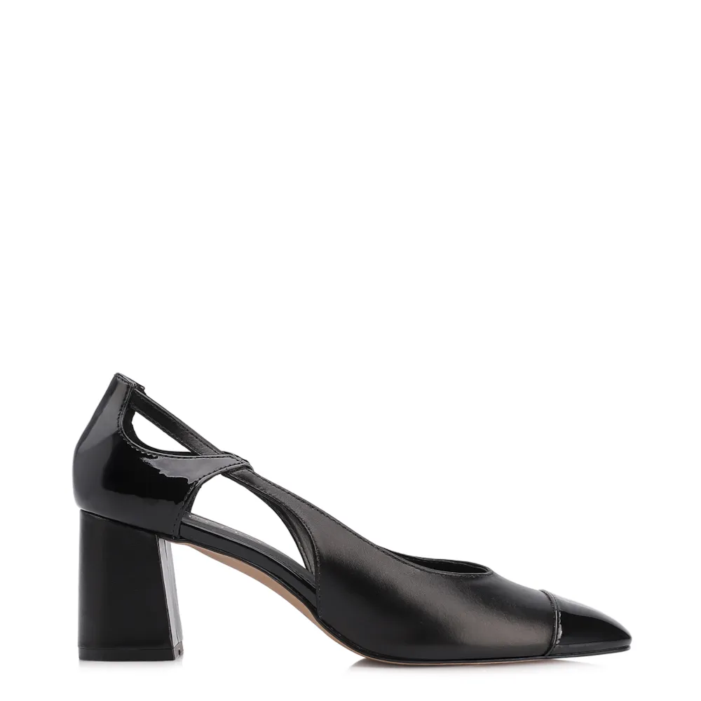 Scarpin Couro Preto/Alt Verniz Preto - imagem 2