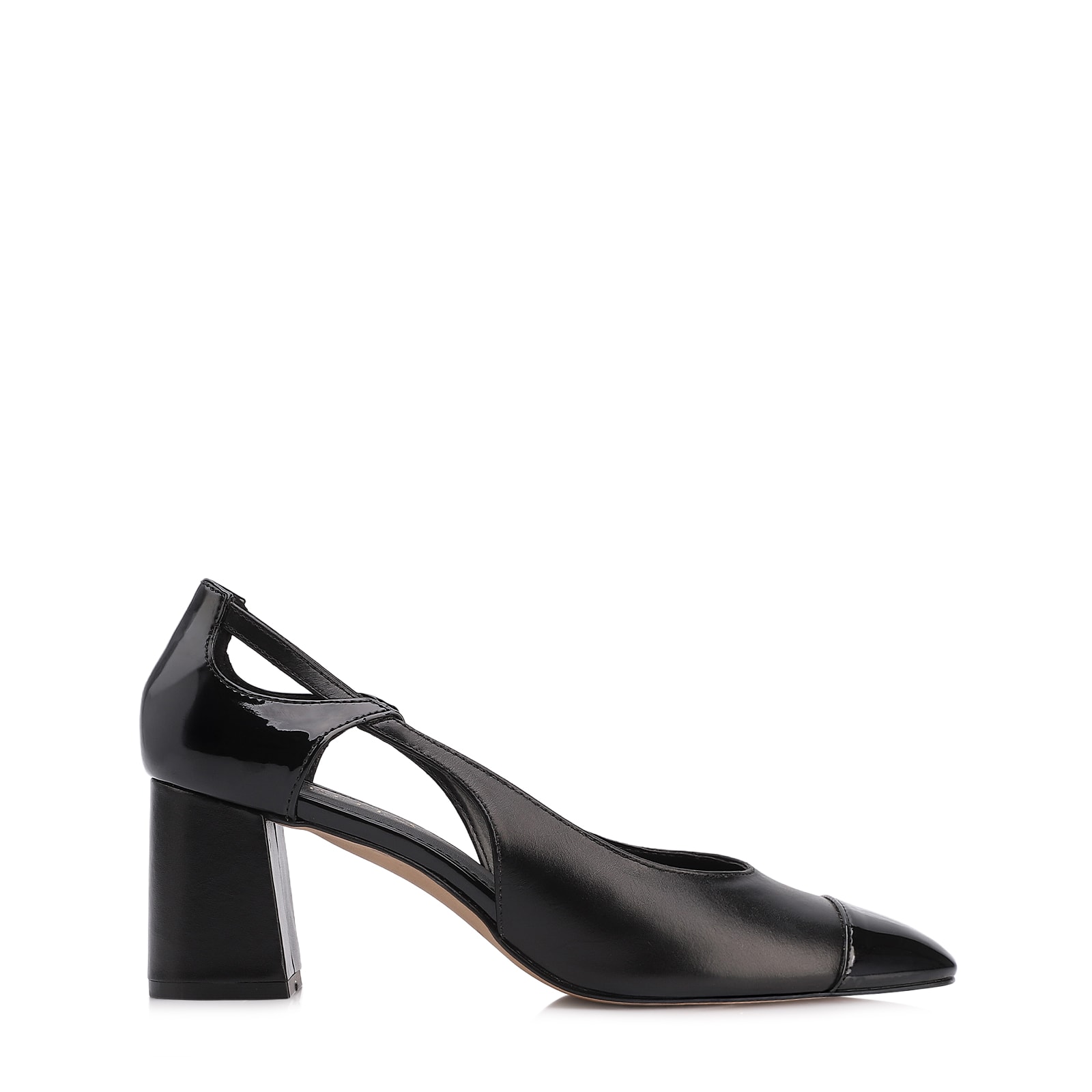 Scarpin Couro Preto/Alt Verniz Preto
