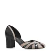 Scarpin Couro Preto/Bege - imagem 1
