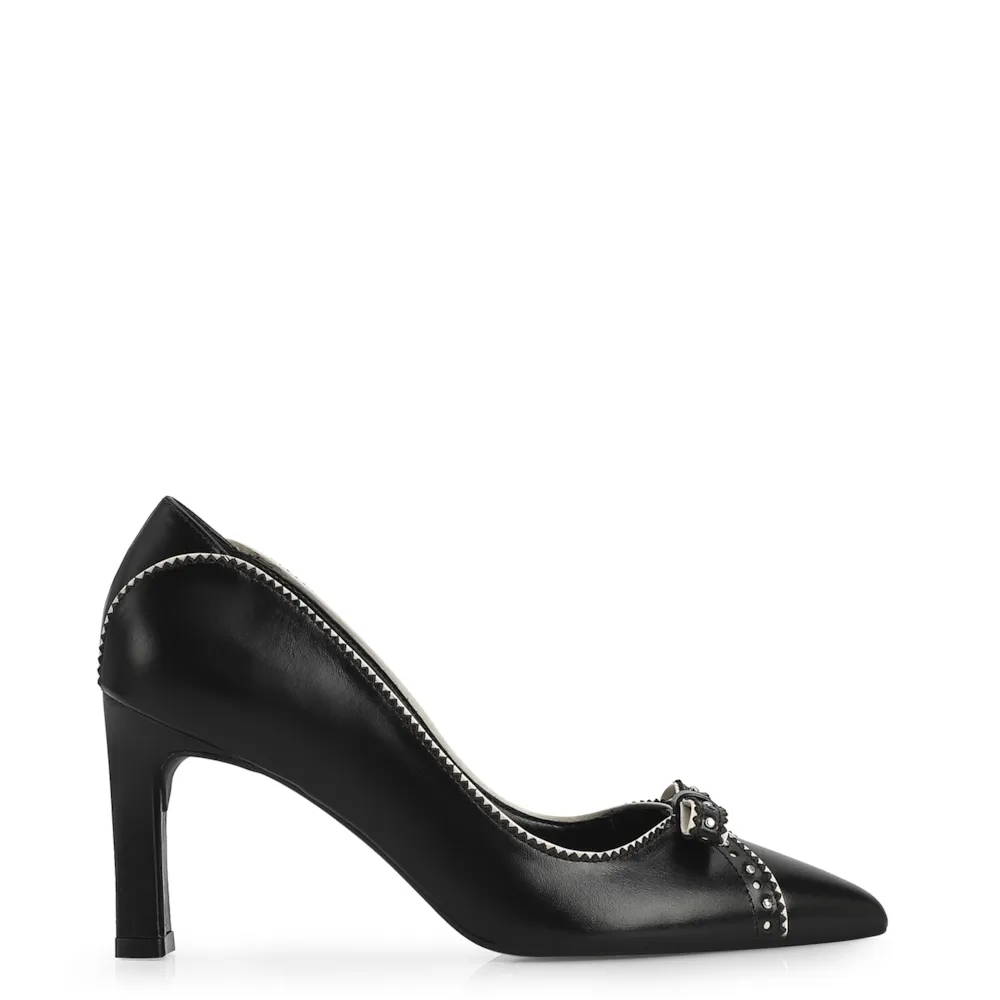 Scarpin Couro Preto/Off White - imagem 3