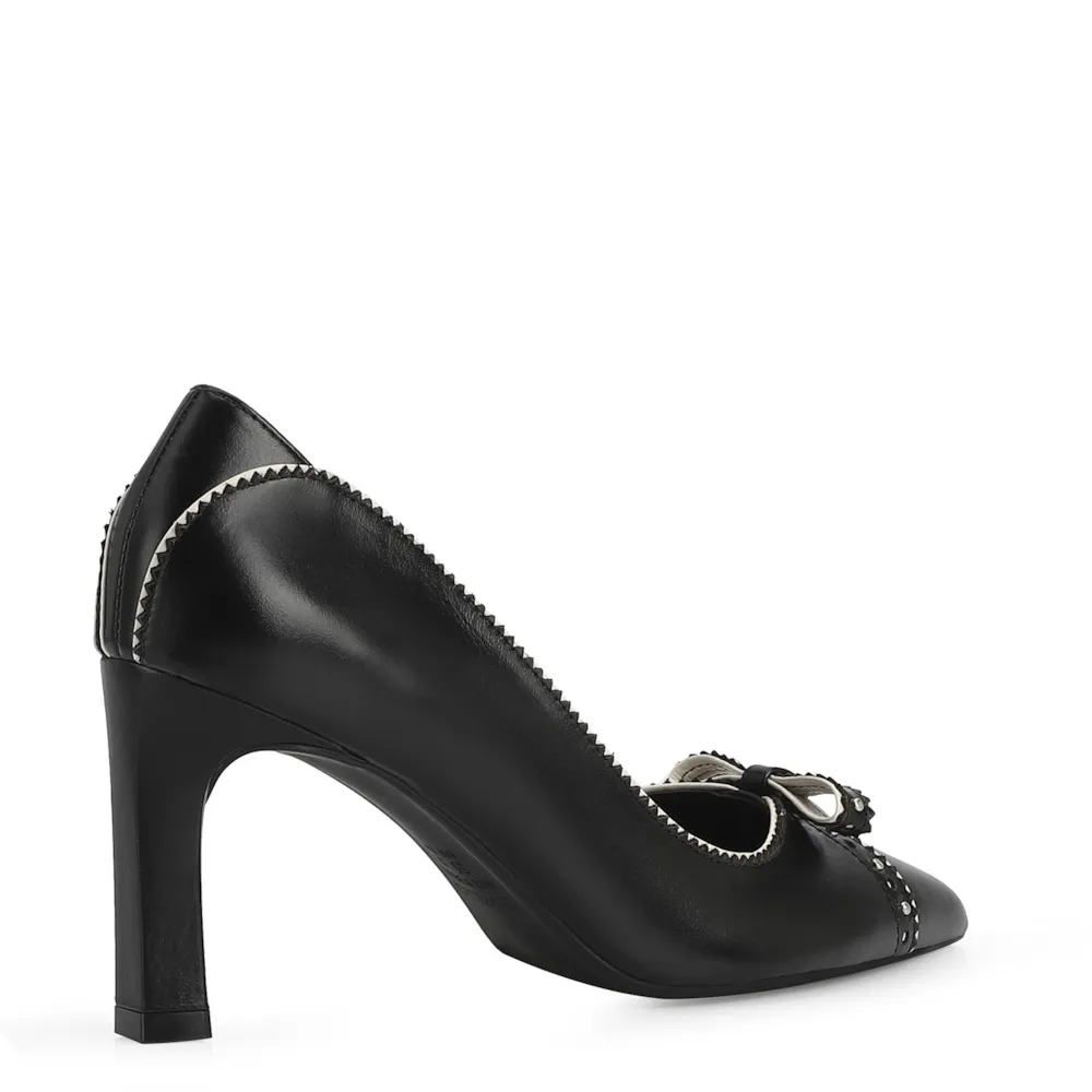Scarpin Couro Preto/Off White - imagem 4