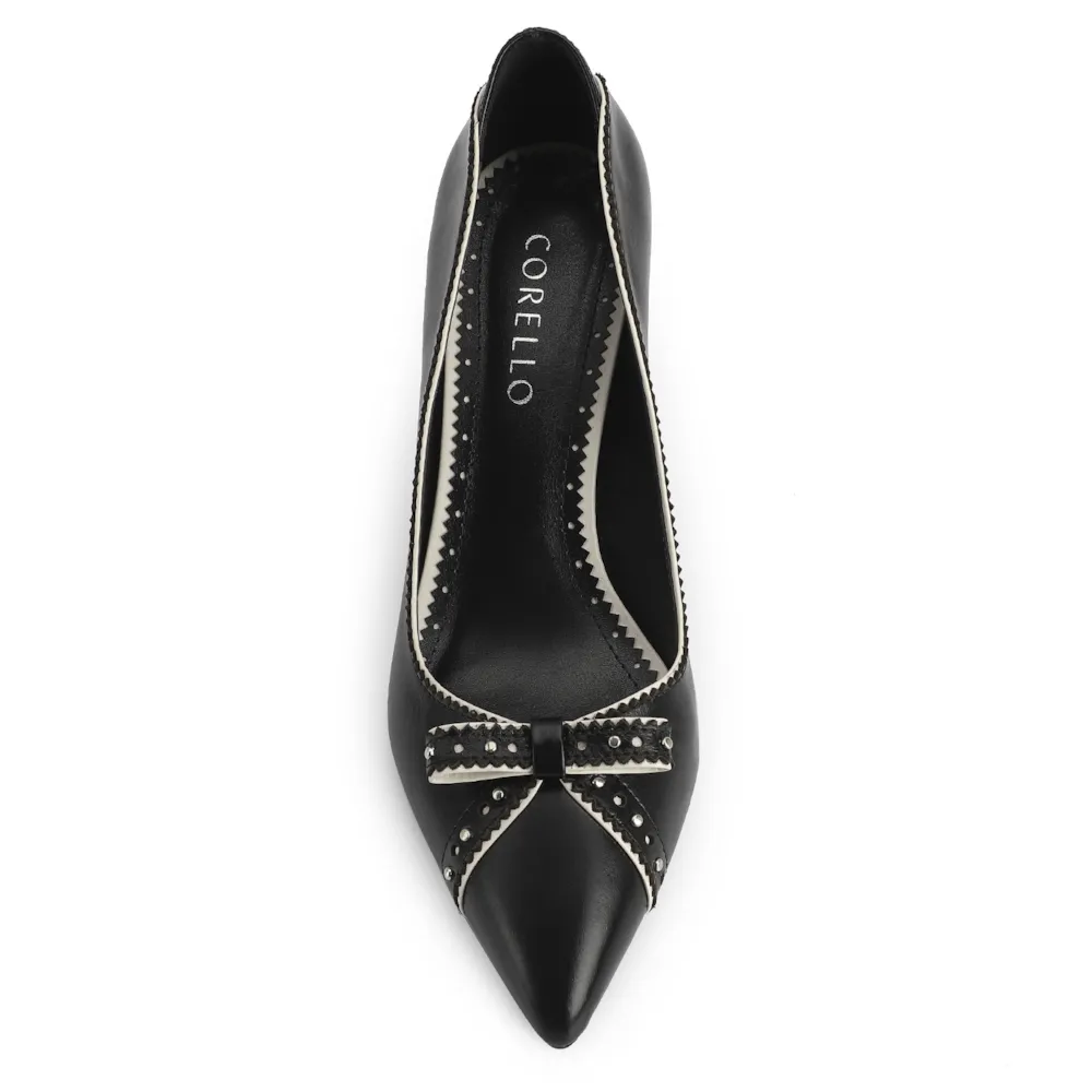 Scarpin Couro Preto/Off White - imagem 6