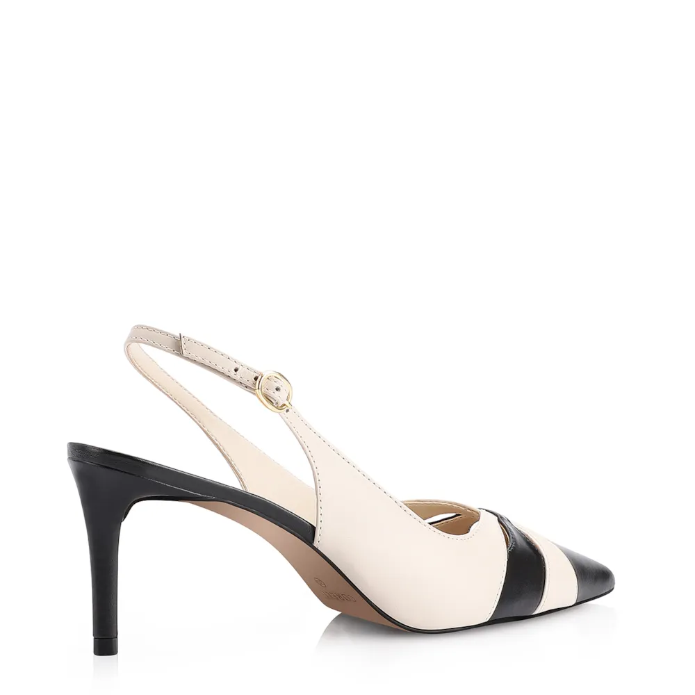 Scarpin Couro Preto/Off White - imagem 3