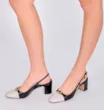 Scarpin Couro Preto/Off White - imagem 2
