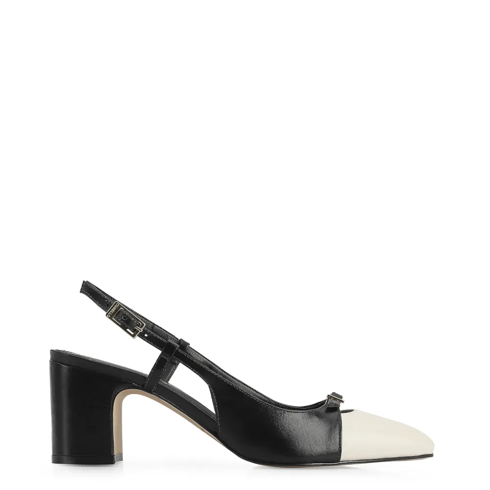 Scarpin Couro Preto/Off White - imagem 3