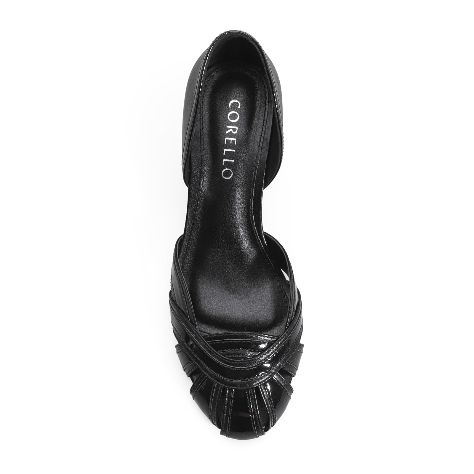 Scarpin Couro Preto/Verniz Preto
