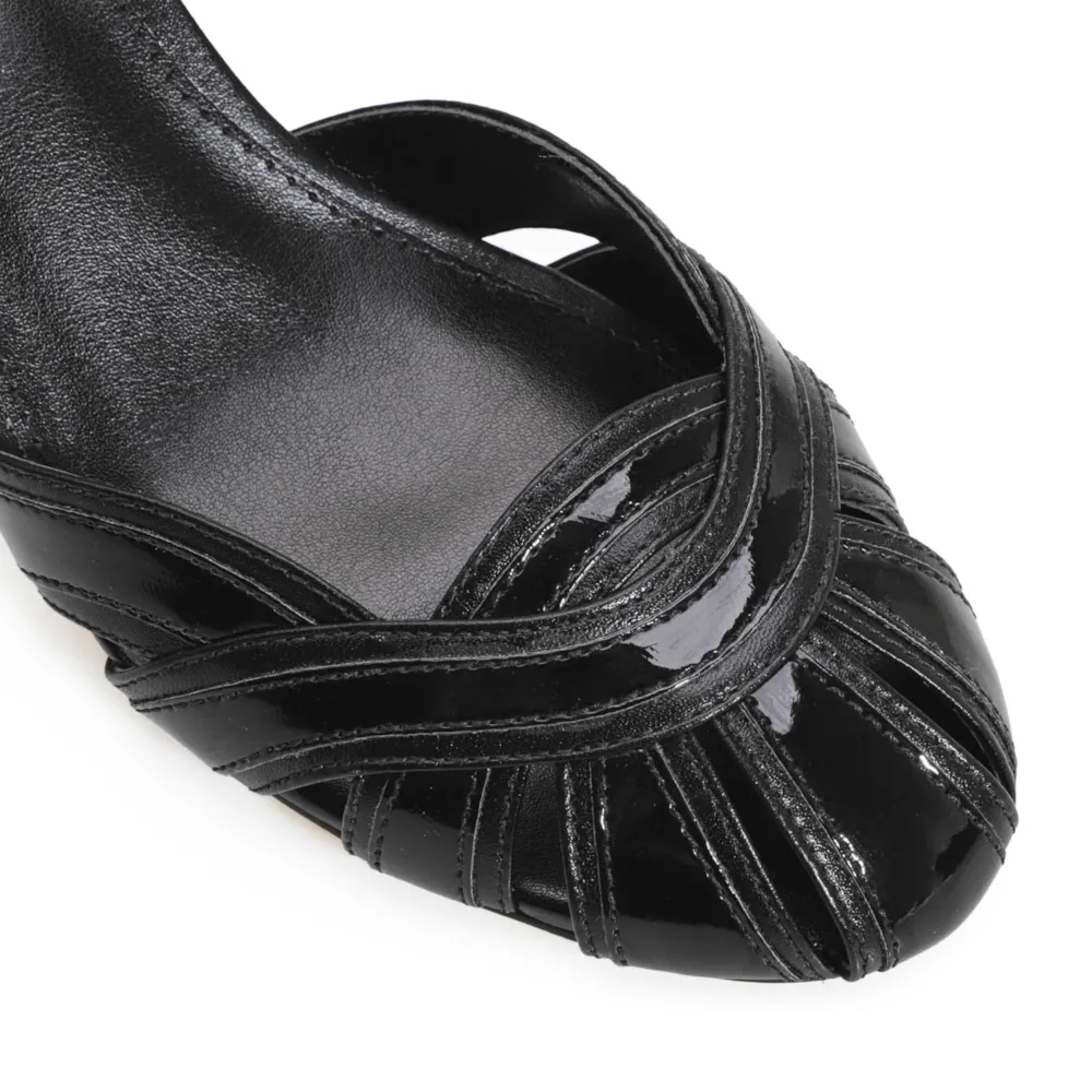 Scarpin Couro Preto/Verniz Preto - imagem 6