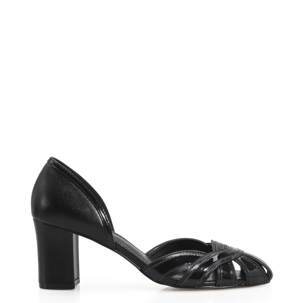 Scarpin Couro Preto/Verniz Preto - imagem 2