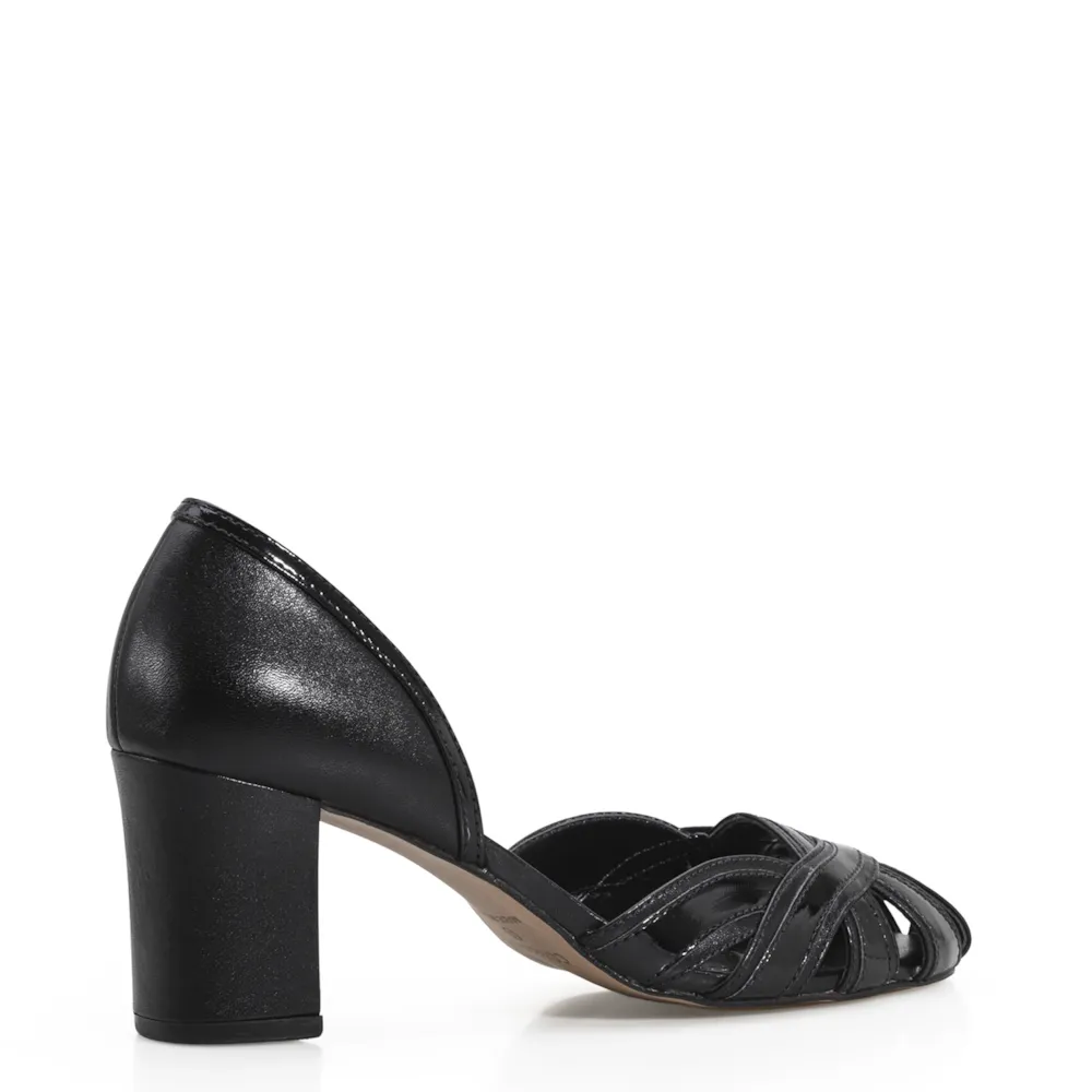 Scarpin Couro Preto/Verniz Preto - imagem 3