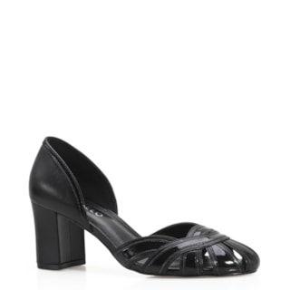 Couro Preto/Verniz Preto