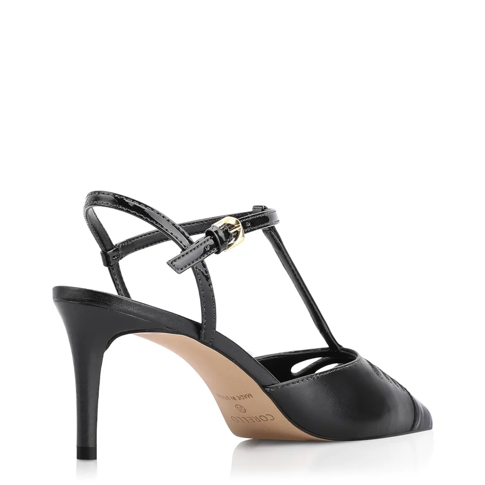 Scarpin Couro Preto/Verniz Preto - imagem 3