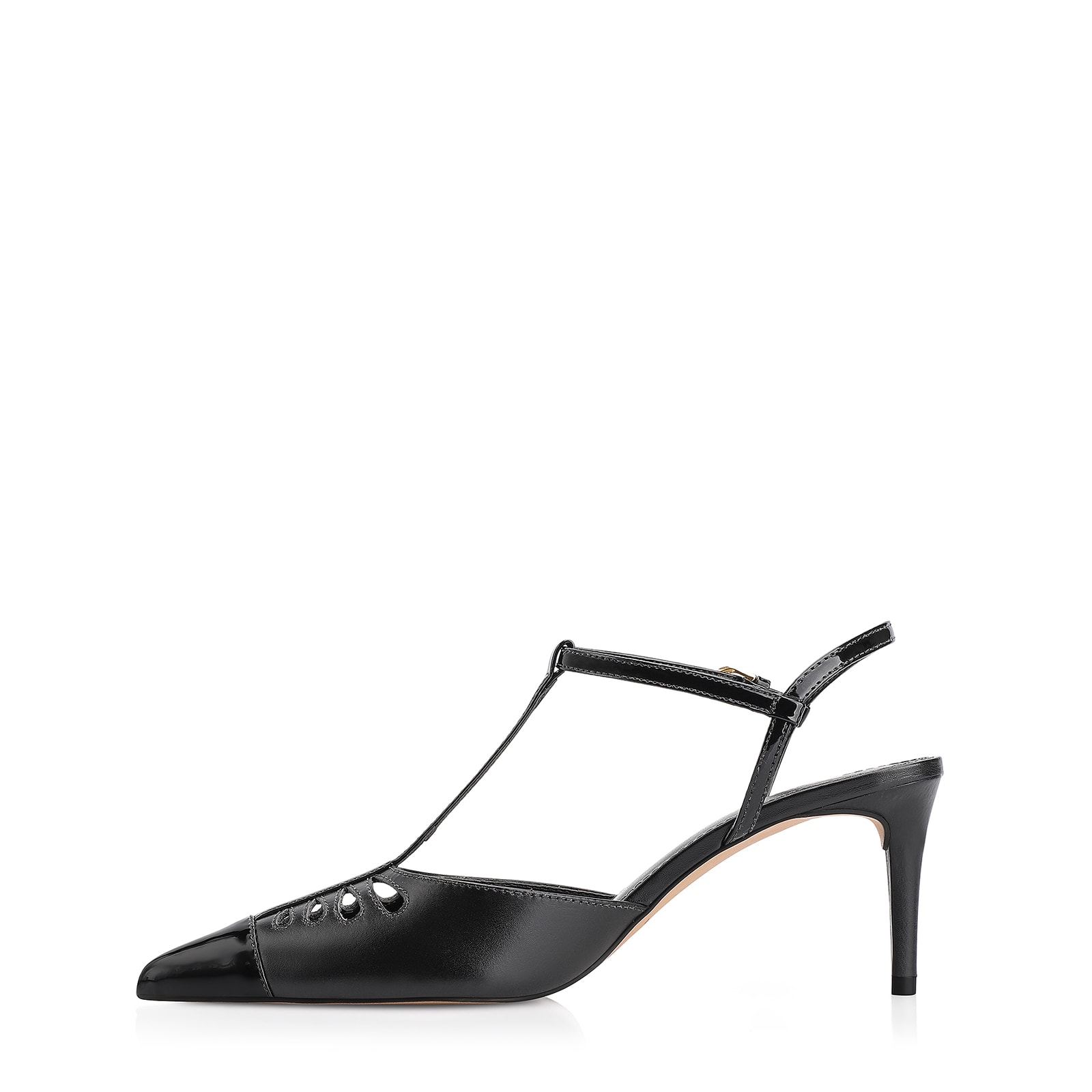 Scarpin Couro Preto/Verniz Preto