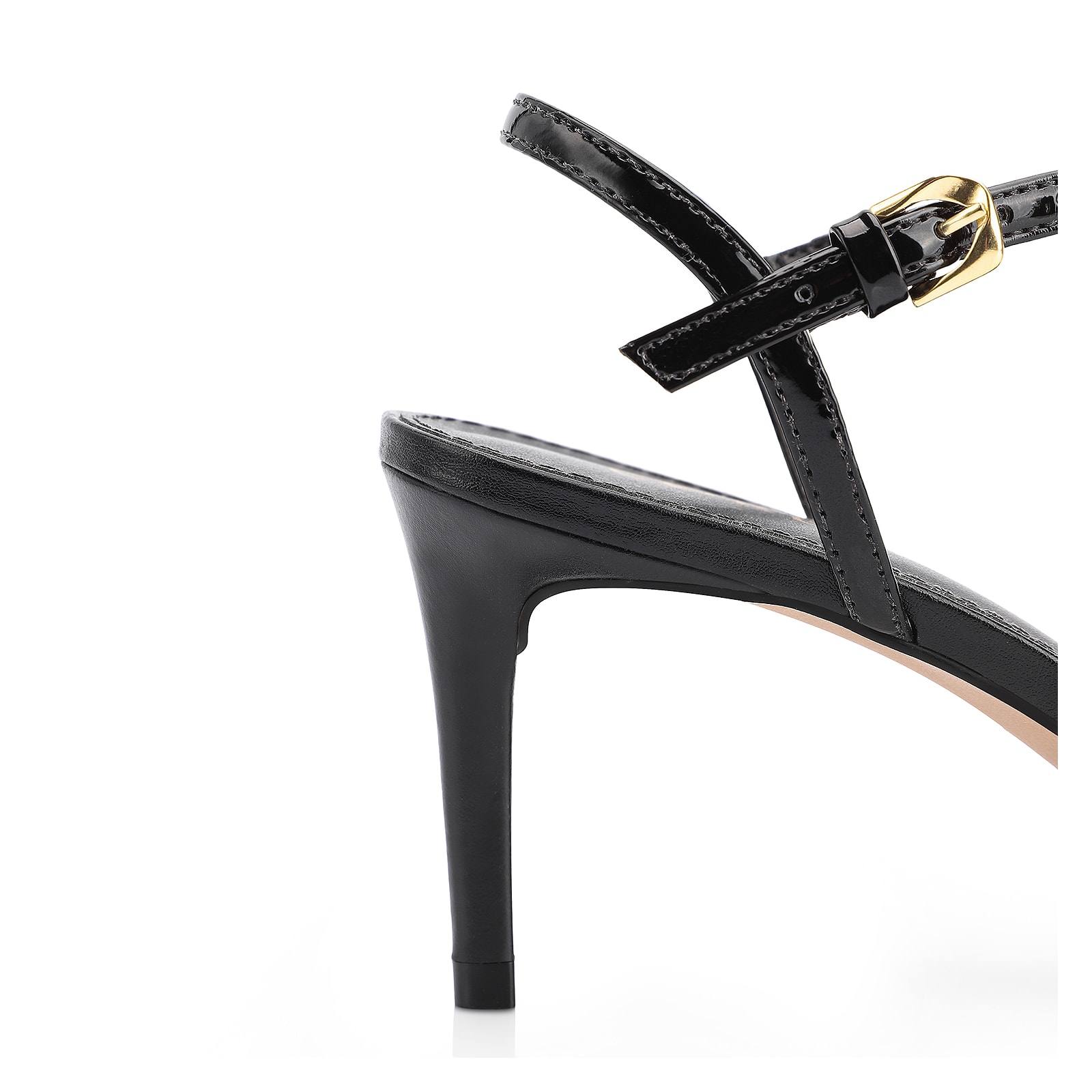 Scarpin Couro Preto/Verniz Preto