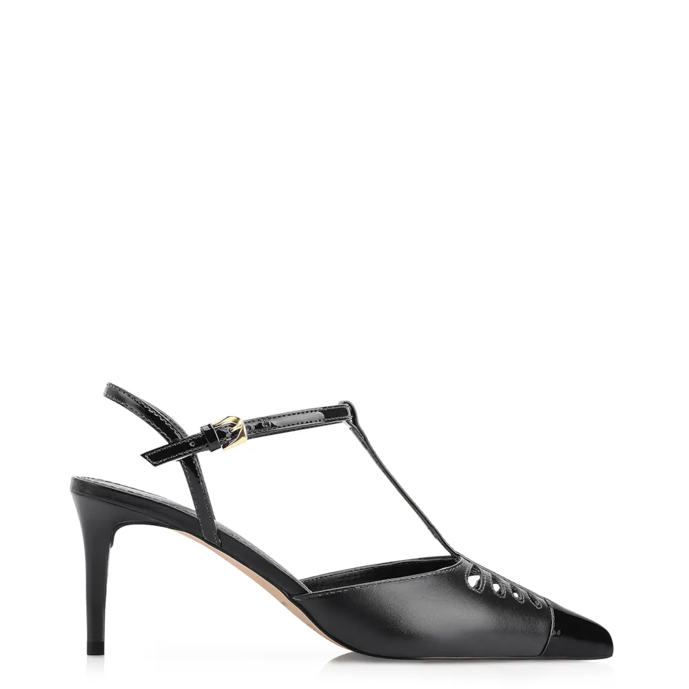 Scarpin Couro Preto/Verniz Preto - imagem 2