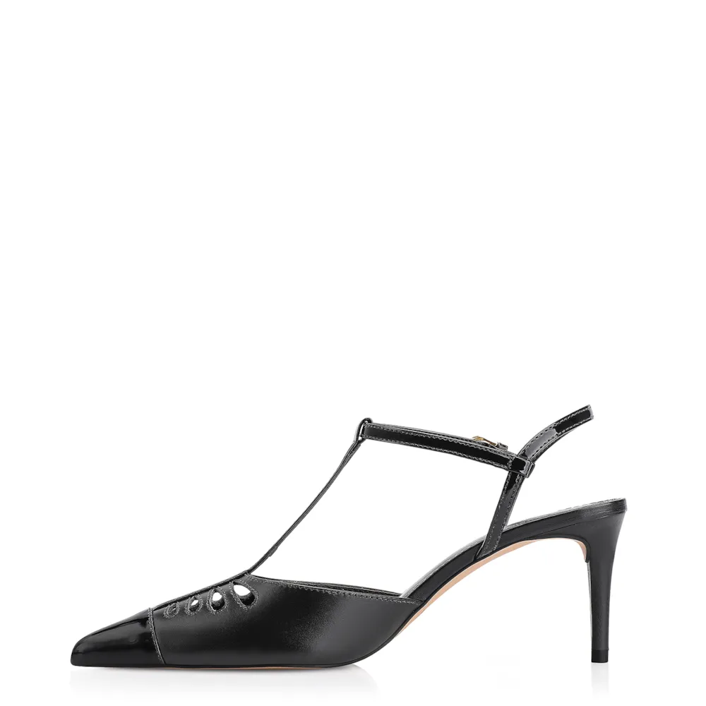 Scarpin Couro Preto/Verniz Preto - imagem 4