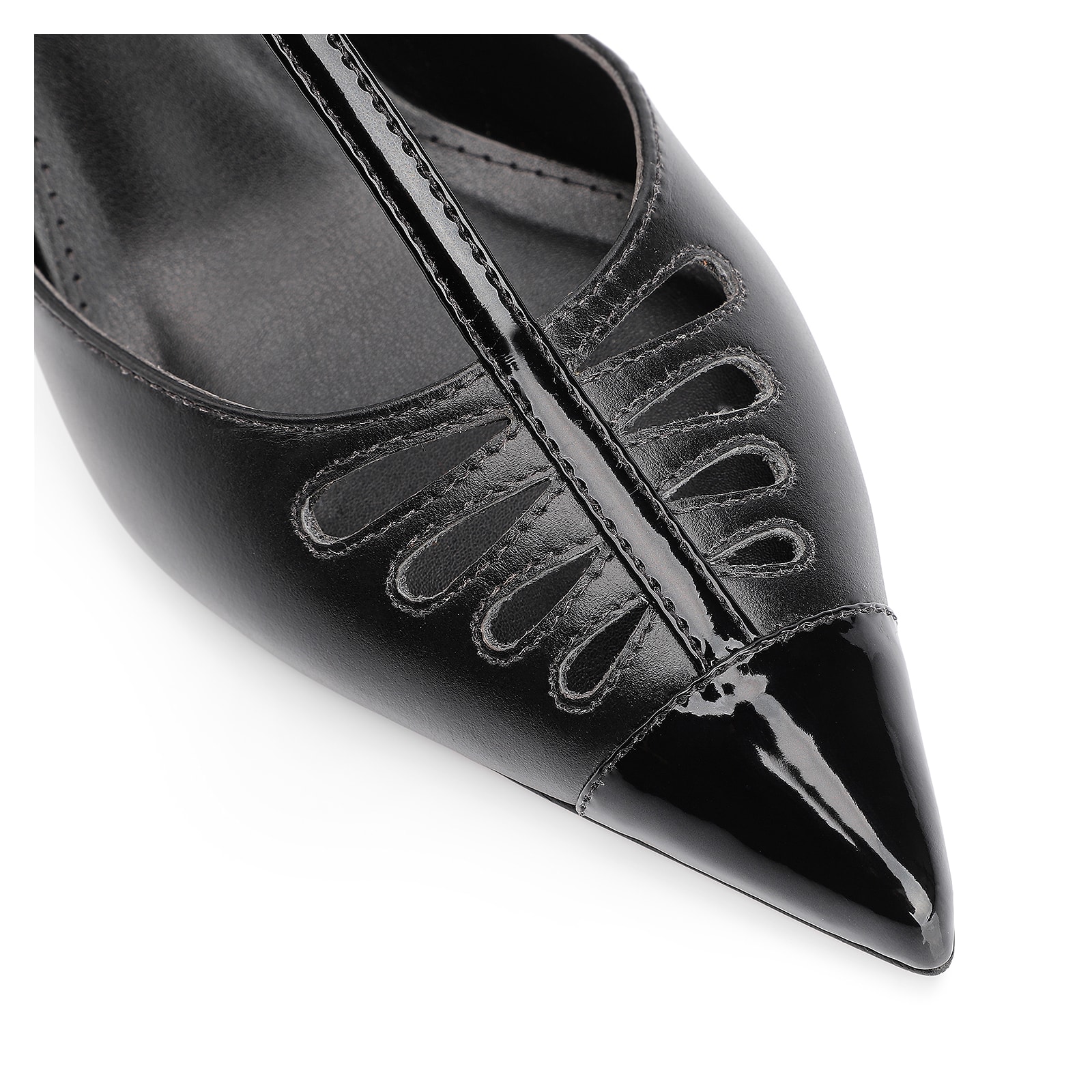 Scarpin Couro Preto/Verniz Preto