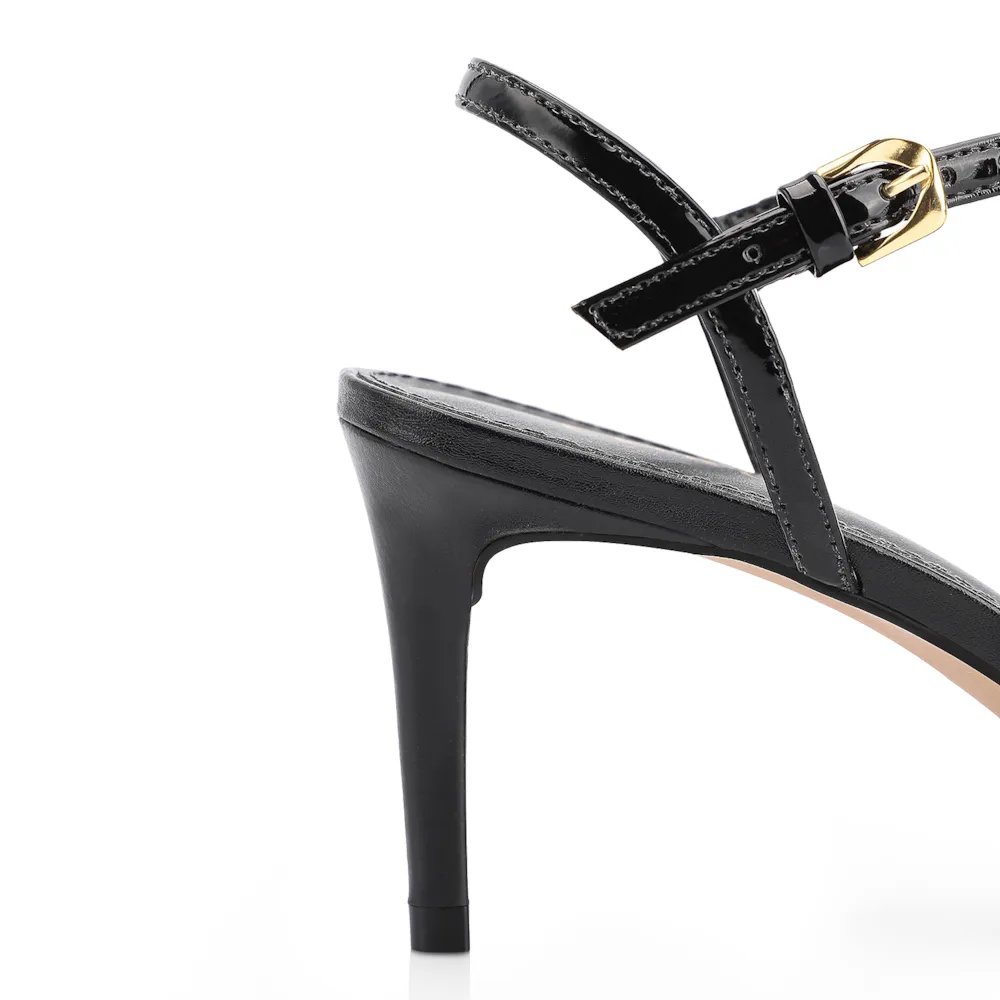 Scarpin Couro Preto/Verniz Preto - imagem 7