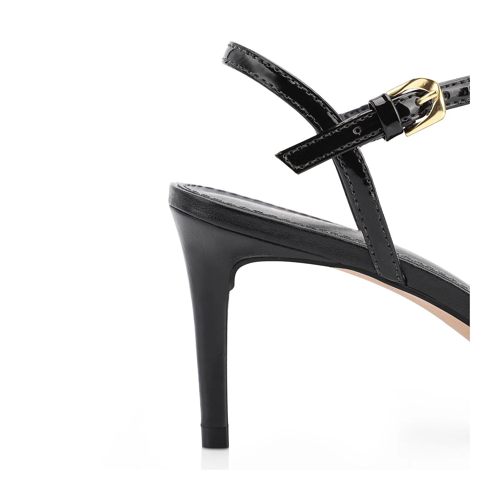 Scarpin Couro Preto/Verniz Preto