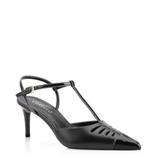 Couro Preto/Verniz Preto
