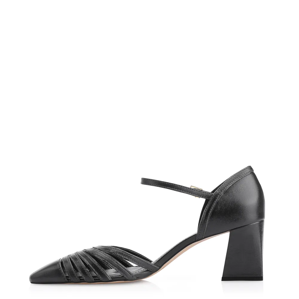 Scarpin Couro Preto/Verniz Preto - imagem 4