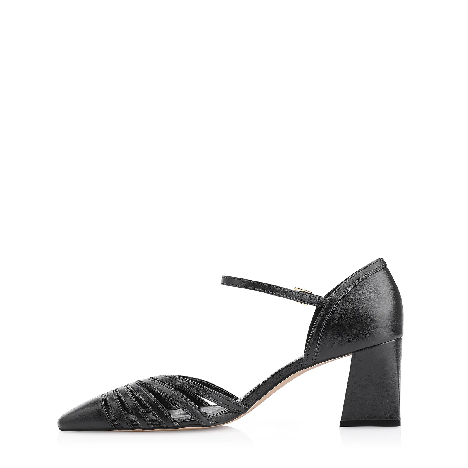 Scarpin Couro Preto/Verniz Preto