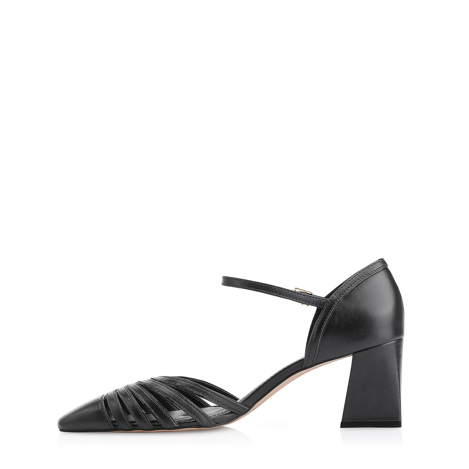 Scarpin Couro Preto/Verniz Preto