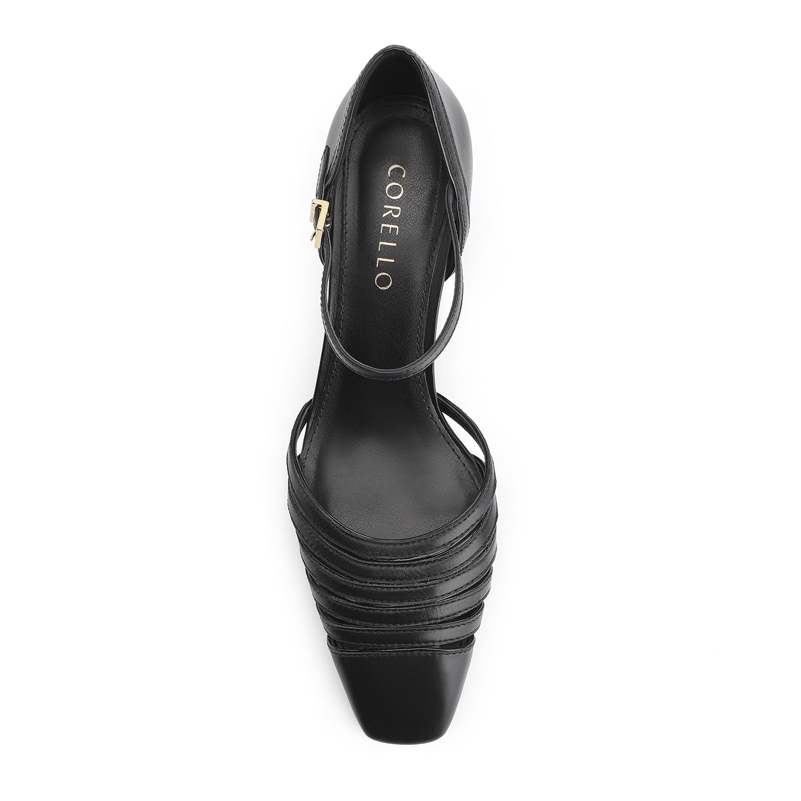 Scarpin Couro Preto/Verniz Preto