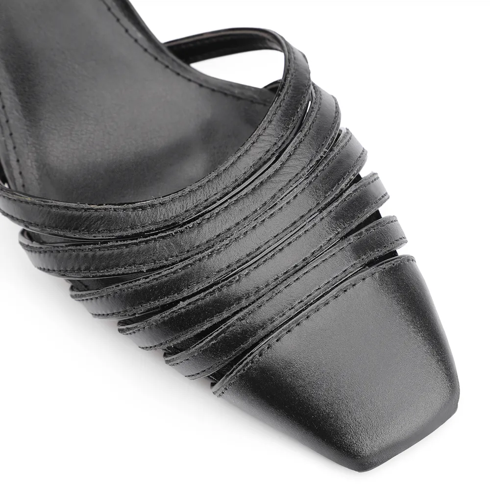 Scarpin Couro Preto/Verniz Preto - imagem 6