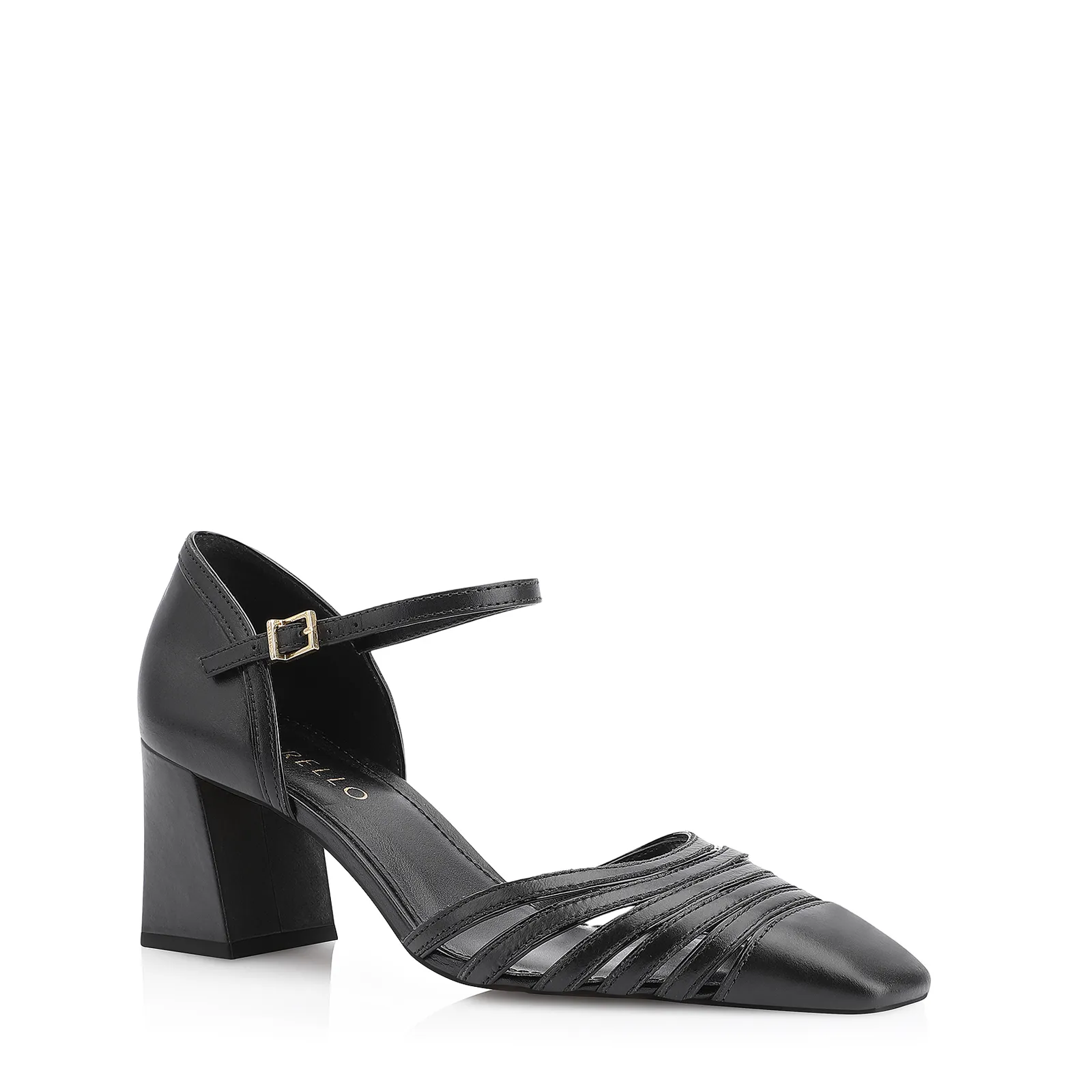 Scarpin Couro Preto/Verniz Preto