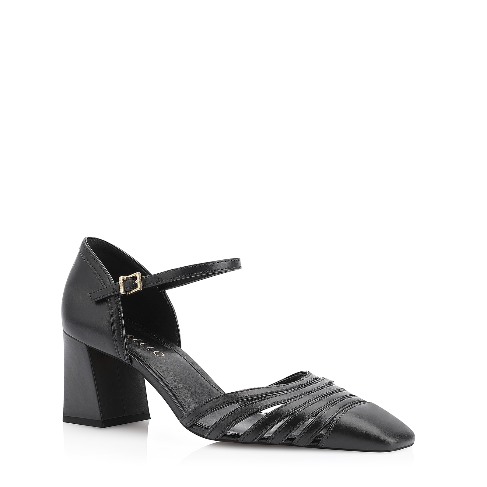 Scarpin Couro Preto/Verniz Preto