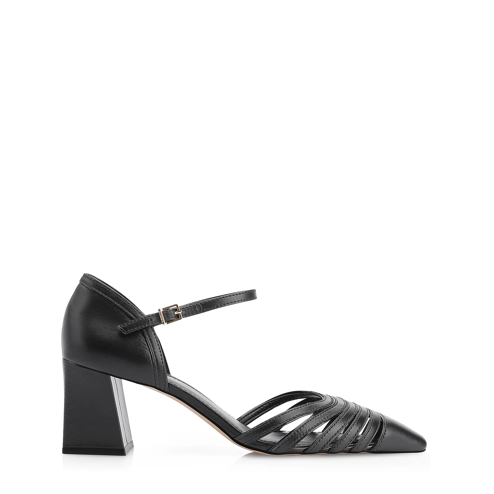 Scarpin Couro Preto/Verniz Preto