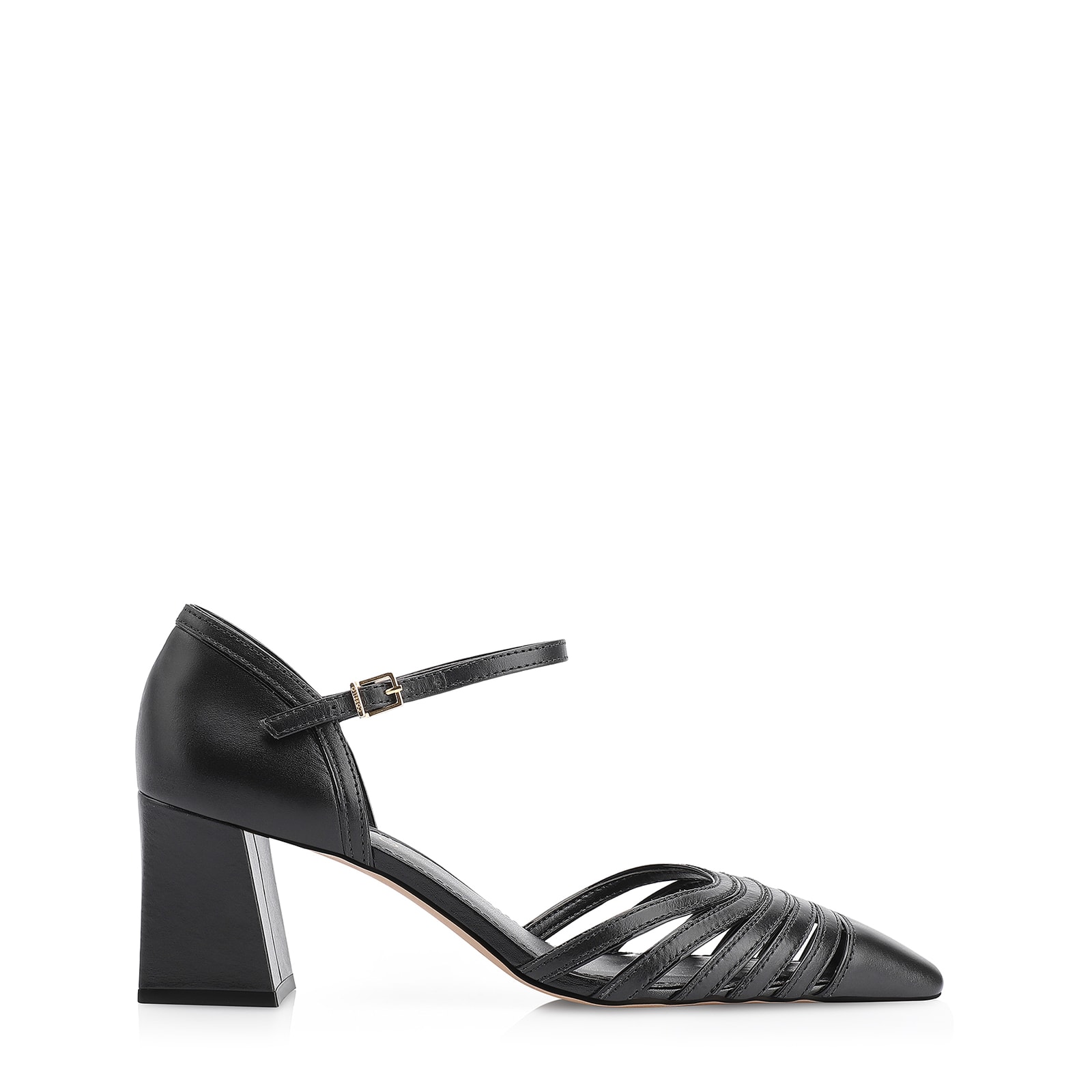 Scarpin Couro Preto/Verniz Preto