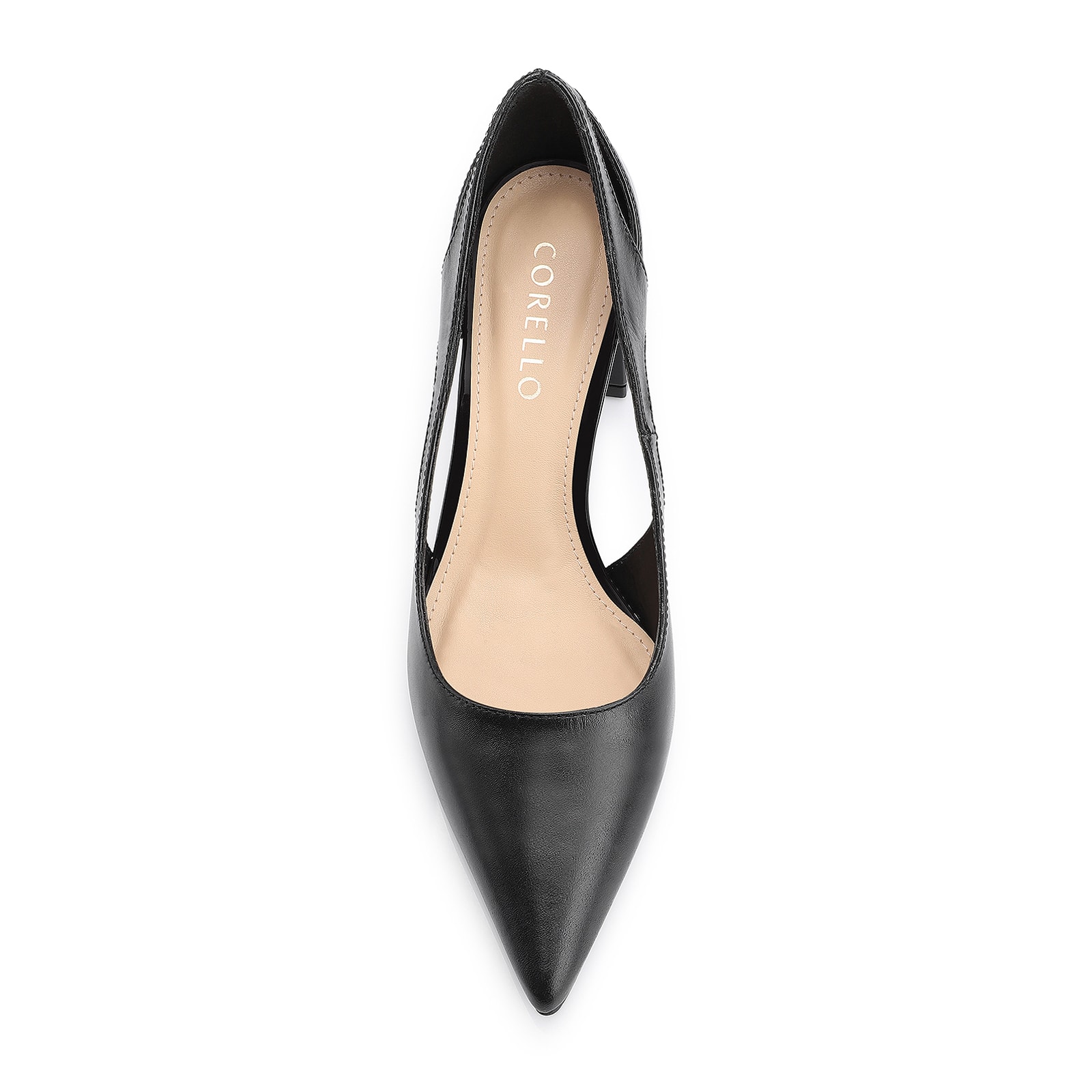 Scarpin Couro Preto/Verniz Preto