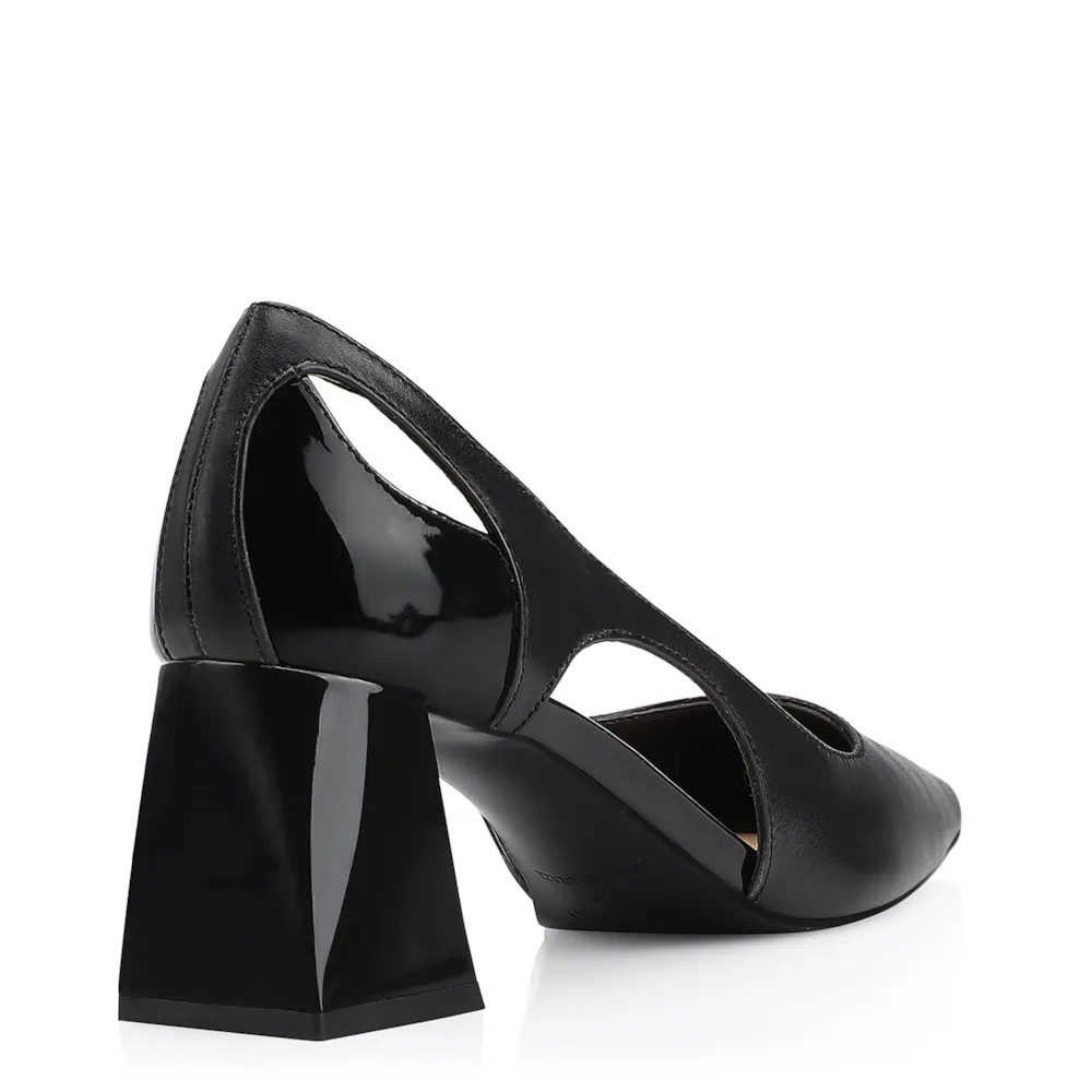 Scarpin Couro Preto/Verniz Preto - imagem 3