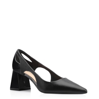 Couro Preto/Verniz Preto