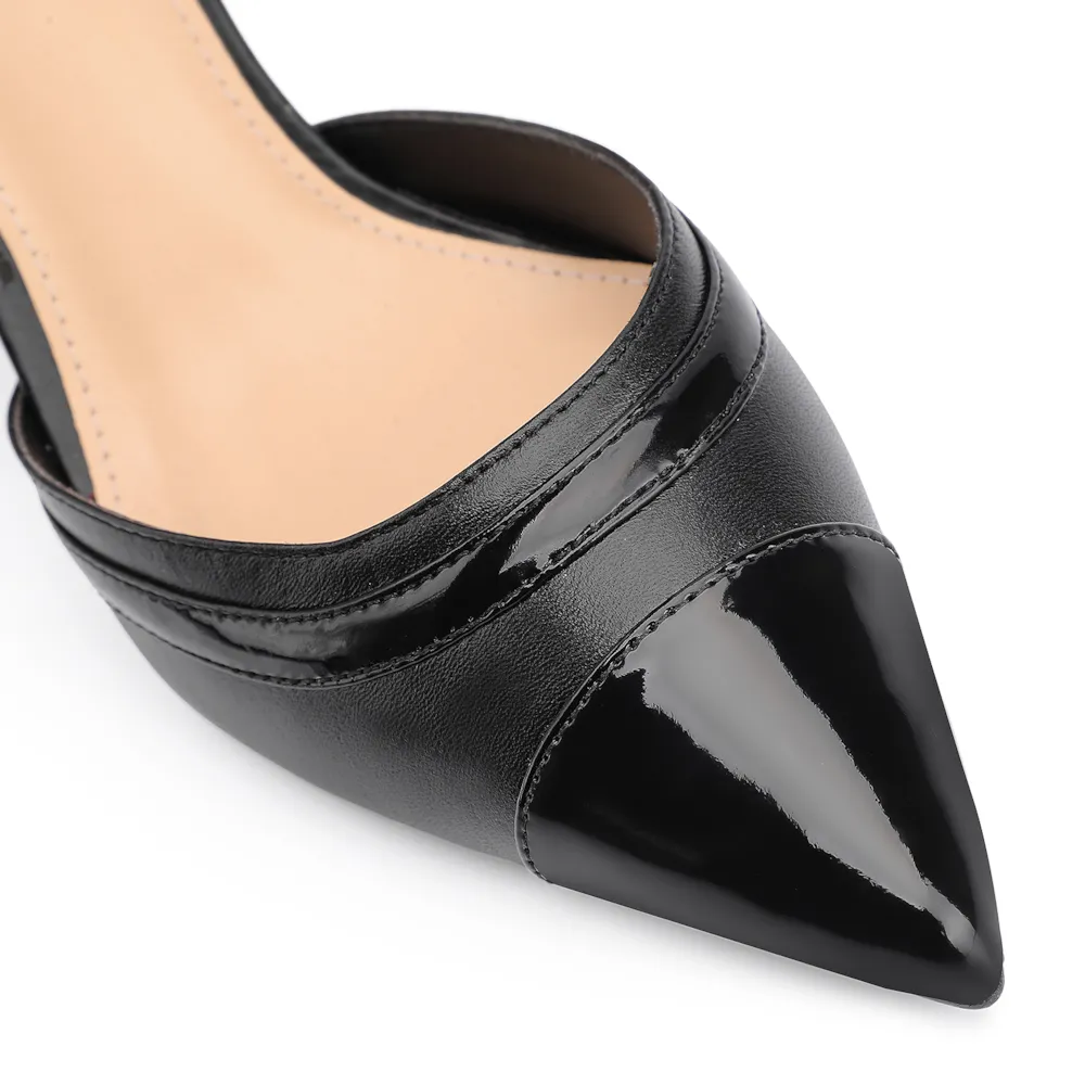 Scarpin Couro Preto/Verniz Preto - imagem 6