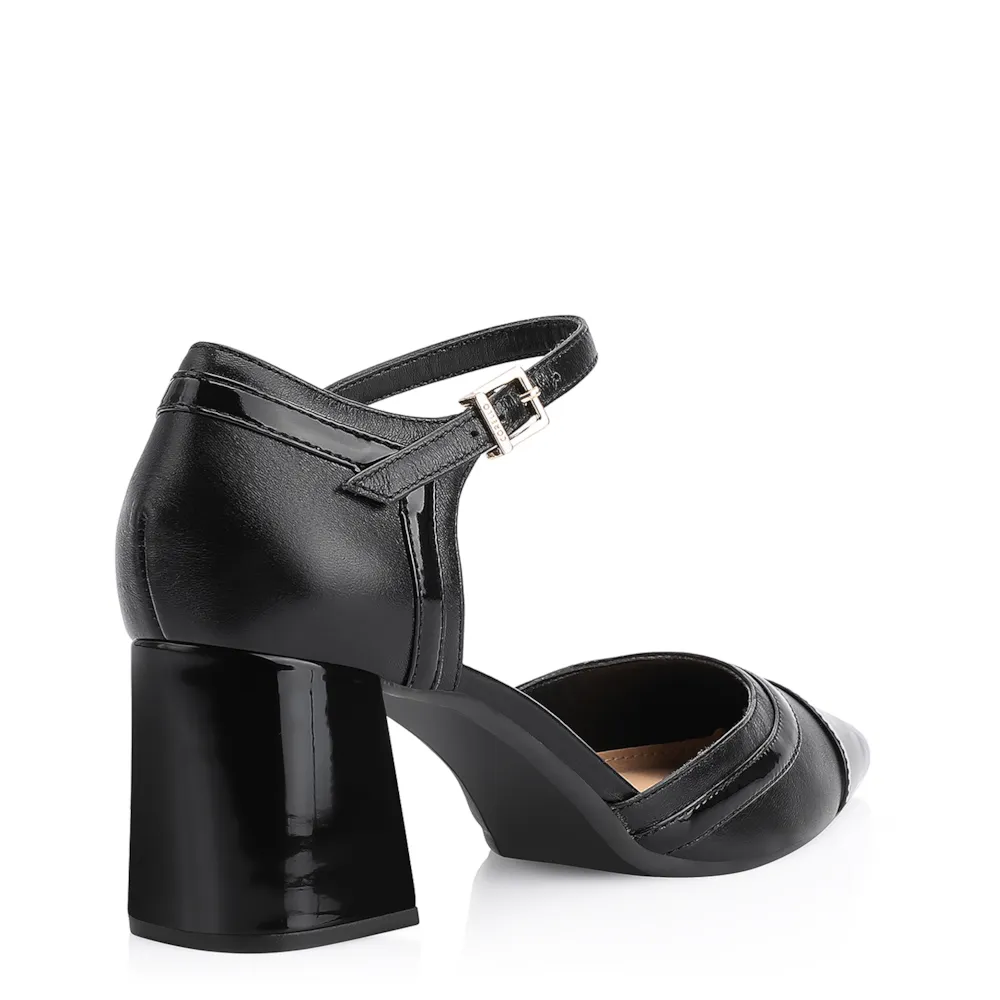 Scarpin Couro Preto/Verniz Preto - imagem 3