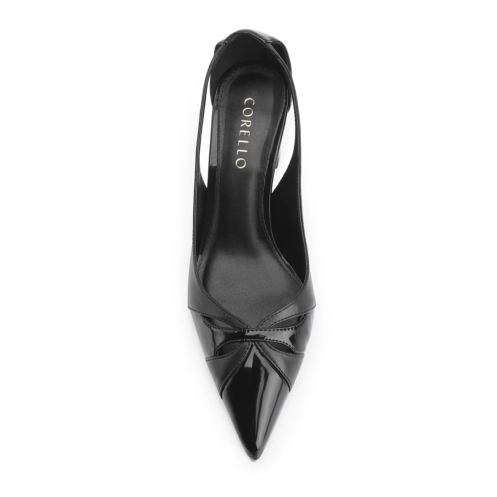Scarpin Couro Preto/Verniz Preto