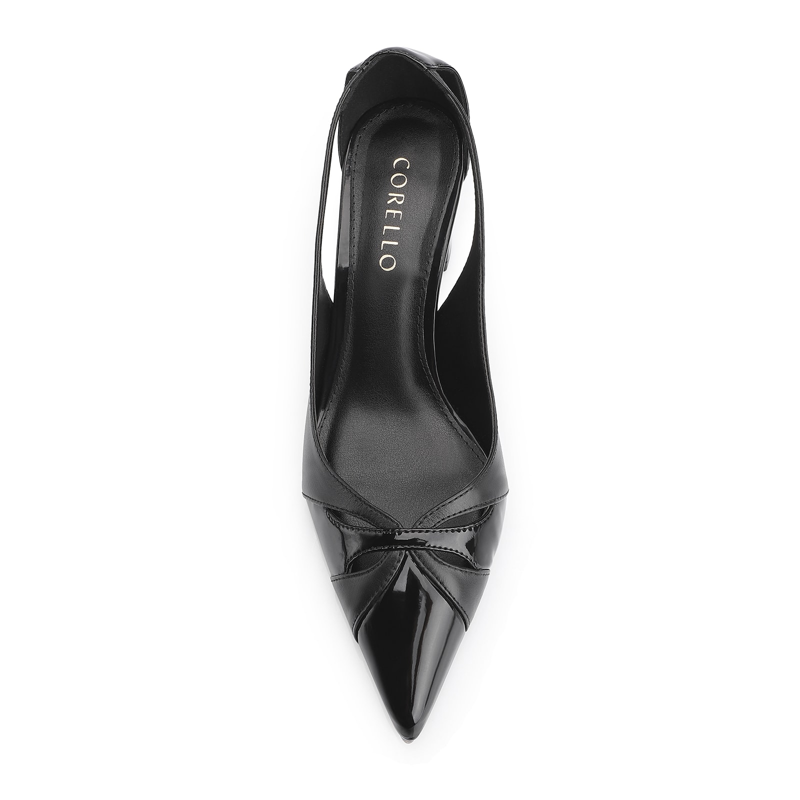 Scarpin Couro Preto/Verniz Preto