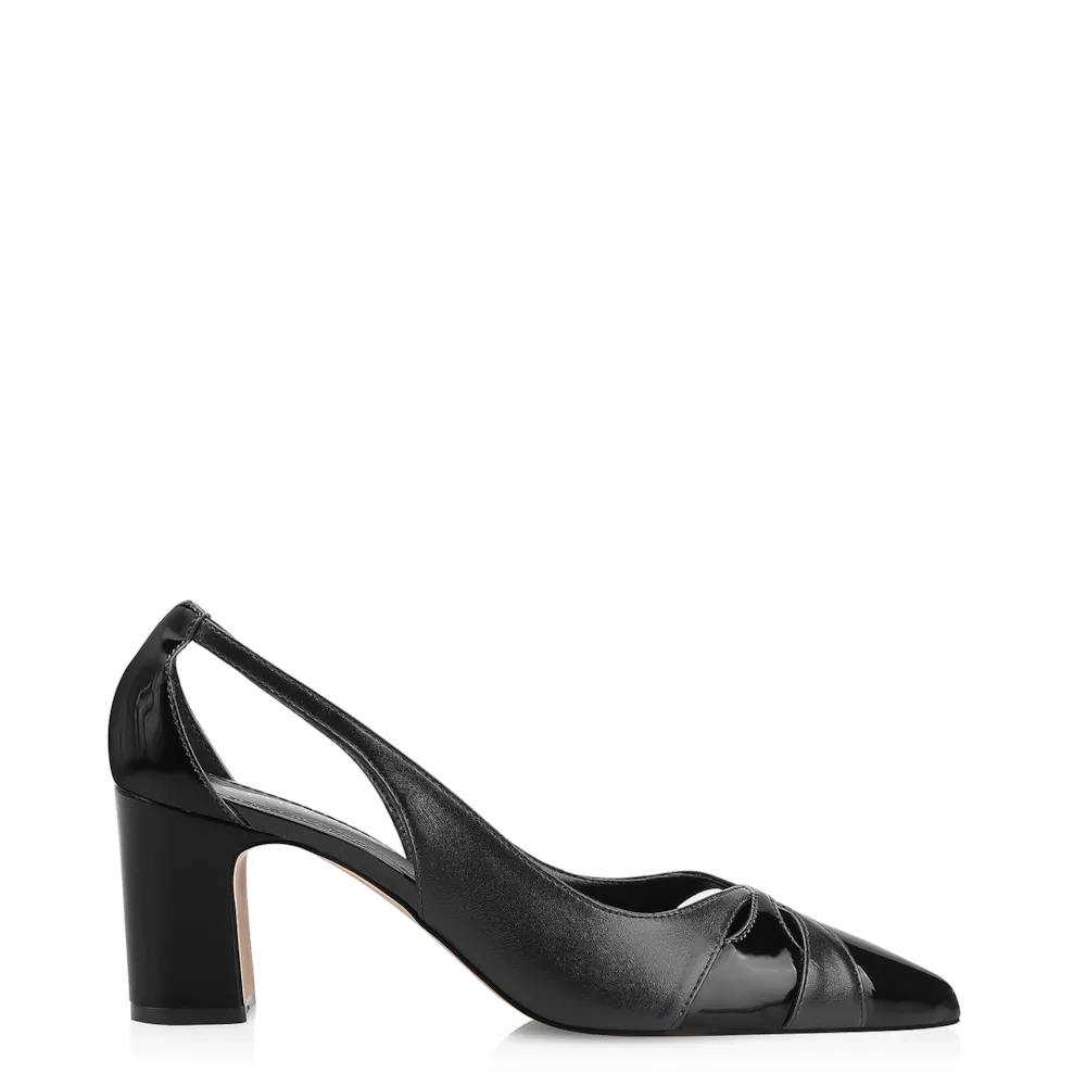 Scarpin Couro Preto/Verniz Preto - imagem 2