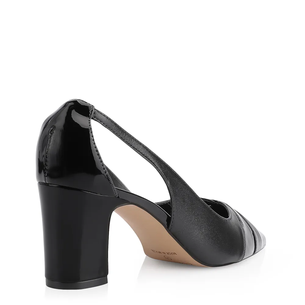 Scarpin Couro Preto/Verniz Preto - imagem 3