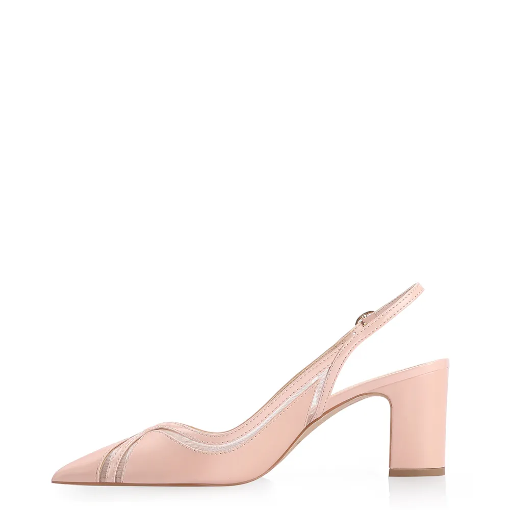 Scarpin Couro Rosa/Tela/Verniz Rosa - imagem 5