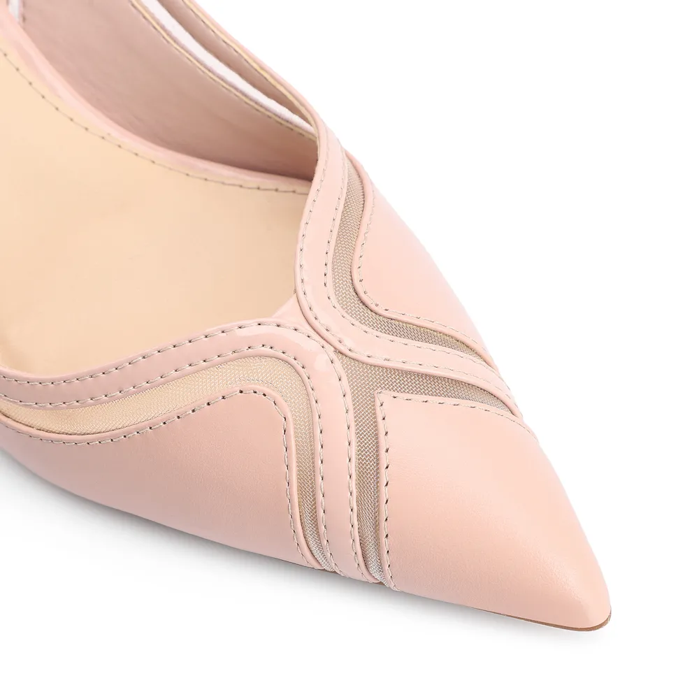 Scarpin Couro Rosa/Tela/Verniz Rosa - imagem 7