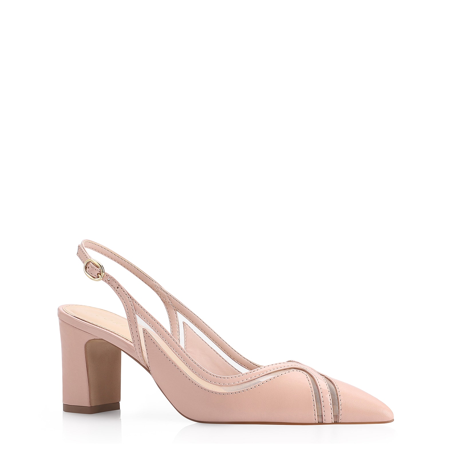 Scarpin Couro Rosa/Tela/Verniz Rosa
