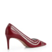 Scarpin Couro/Tela/Verniz Vermelho Cereja - imagem 4