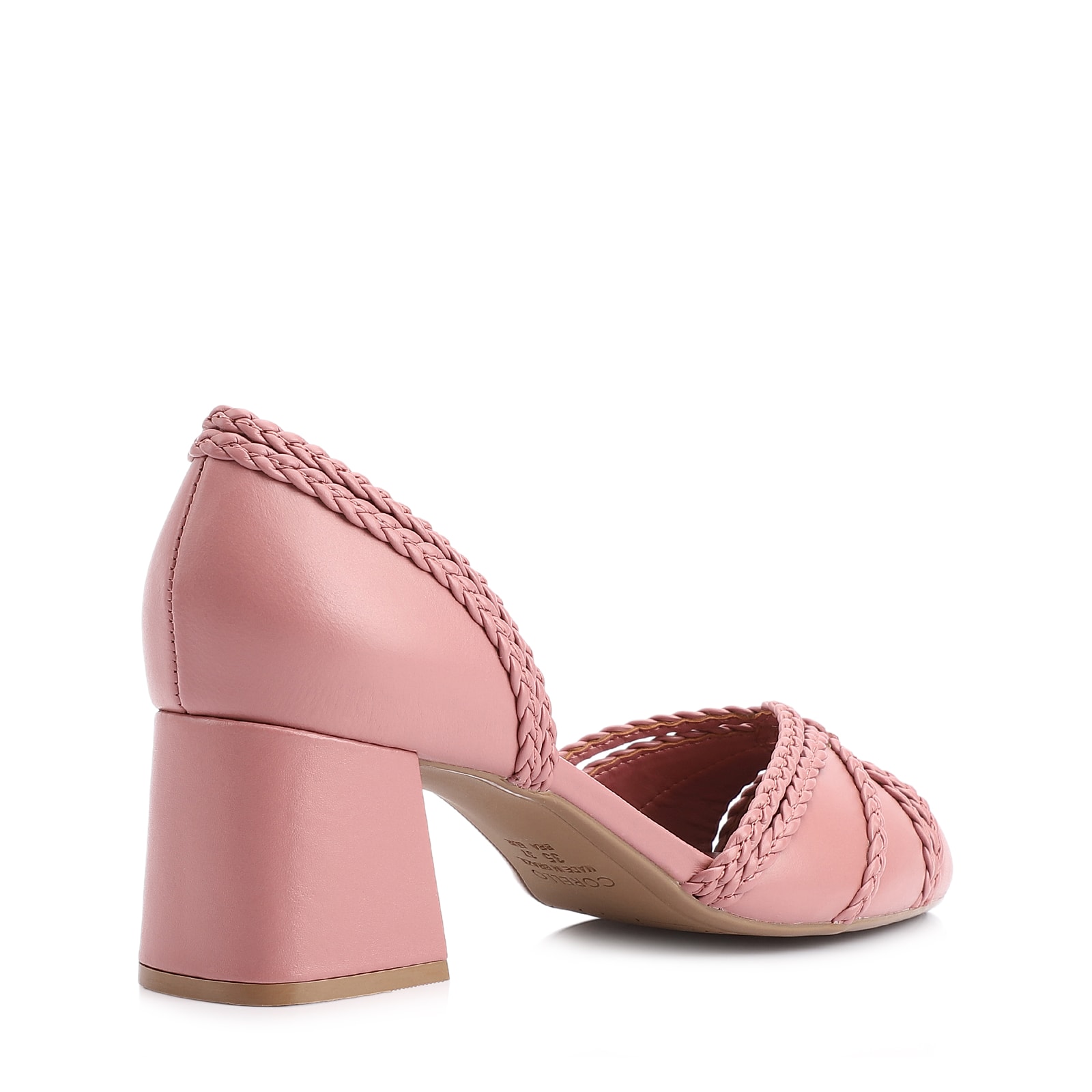 Scarpin Couro/Trançado Alt Rosa