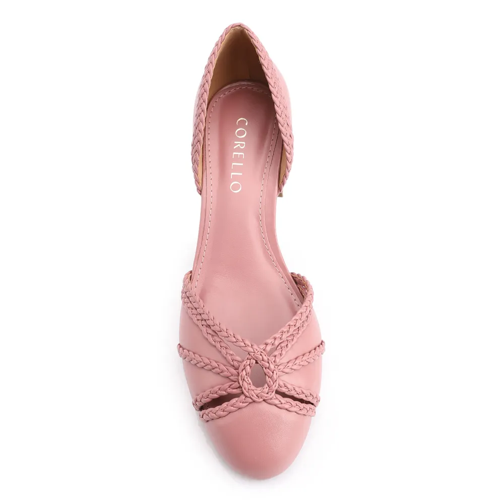 Scarpin Couro/Trançado Alt Rosa - imagem 5