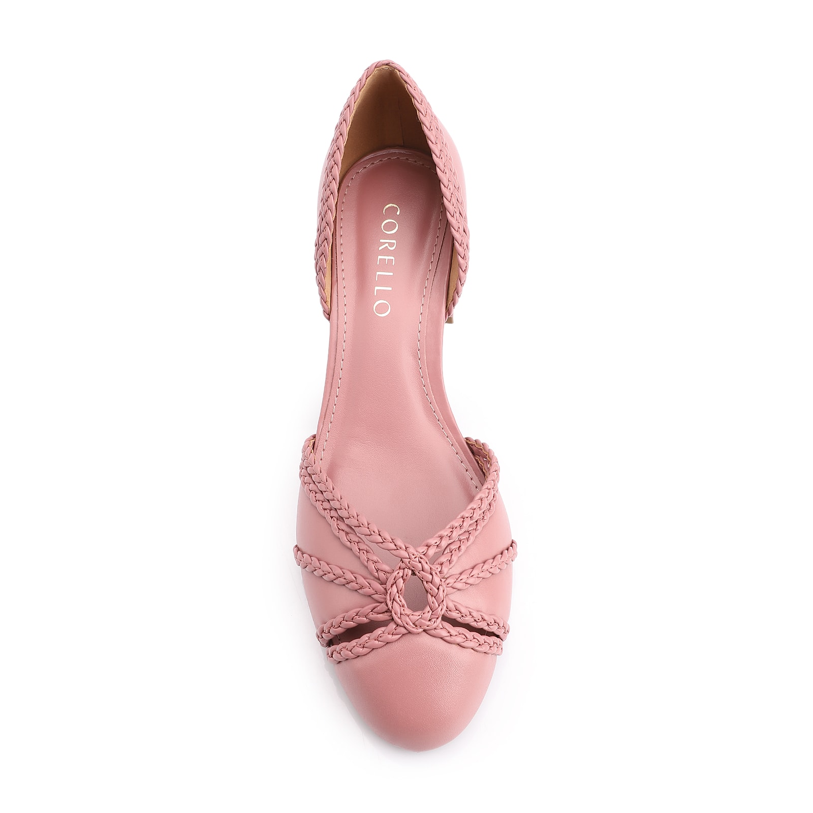 Scarpin Couro/Trançado Alt Rosa